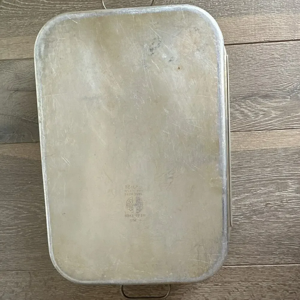 Wear-Ever Aluminum Roasting Pan with Lid No. 2612 Vintage 13x9 USA MCM Bakeware